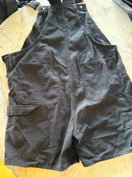 Vans Black Bib Short Overalls MEDIUM - Picture 8 of 11